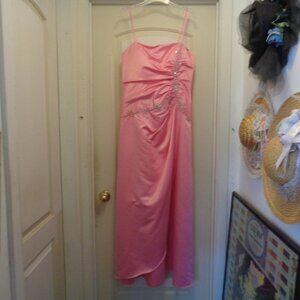 BARBIECORE BALLETCORE COQUETTE JUMP PINK SATIN BLING BALLGOWN AS-IS 13/14